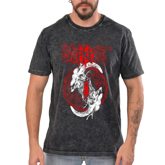 Rockwear Brasil - Camiseta Marmore Slipknot 5 Rockwear Preta