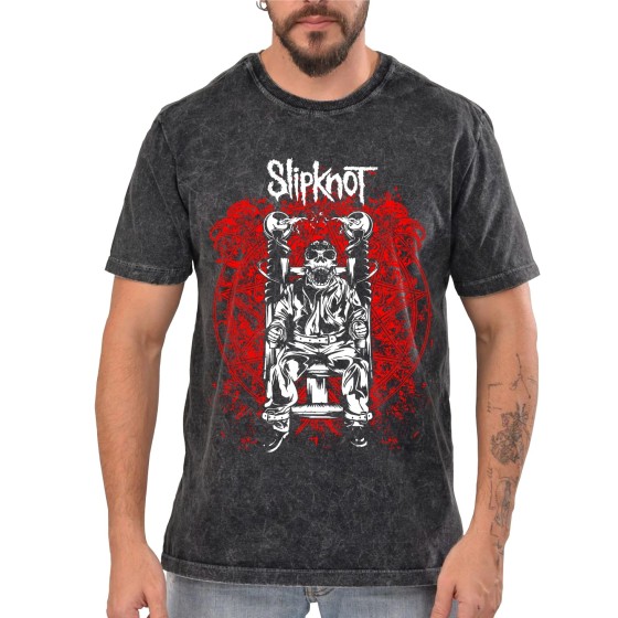 Rockwear Brasil - Camiseta Marmore Slipknot 6 Rockwear Preta