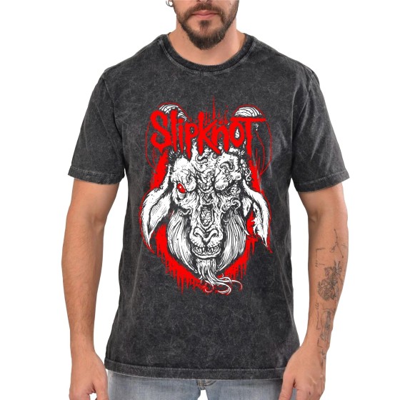 Rockwear Brasil - Camiseta Marmore Slipknot 7 Rockwear Preta