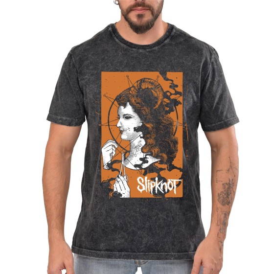 Rockwear Brasil - Camiseta Marmore Slipknot 11 Rockwear Preta