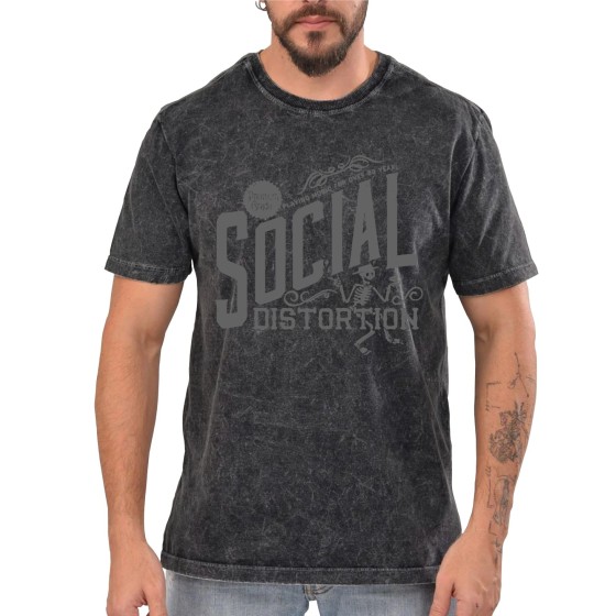 Rockwear Brasil - Camiseta Marmore Social Distortion Rockwear Preta