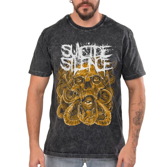 Rockwear Brasil - Camiseta Marmore Suicide Silence Rockwear Preta