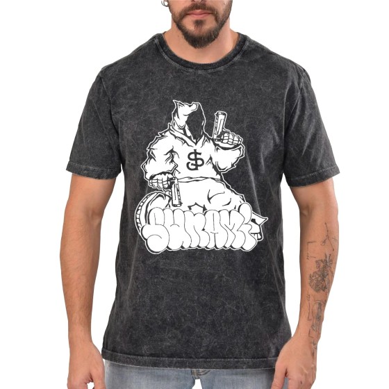 Rockwear Brasil - Camiseta Marmore Sunami Rockwear Preta