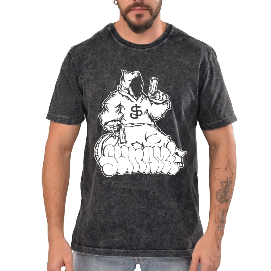 Rockwear Brasil - Camiseta Marmore Sunami Rockwear Preta Rockwear Brasil - Camiseta Marmore Sunami Rockwear Preta