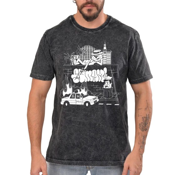 Rockwear Brasil - Camiseta Marmore Sunami 2 Rockwear Preta