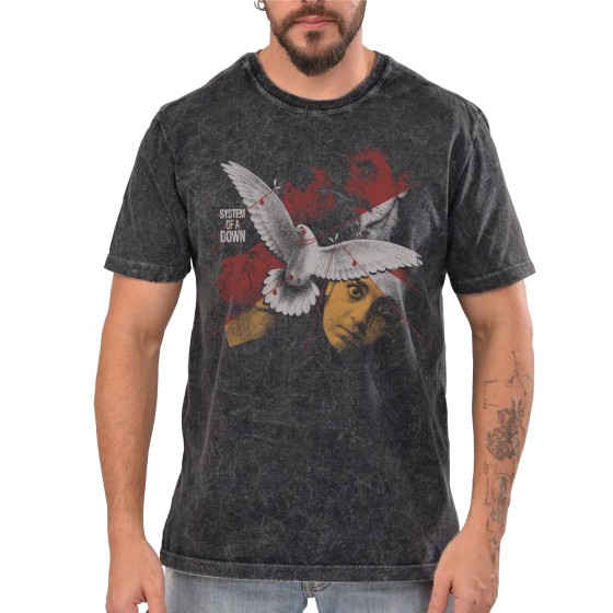 Rockwear Brasil - Camiseta Marmore System Of A Down 2 Rockwear Preta