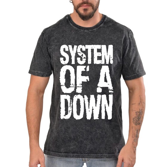 Rockwear Brasil - Camiseta Marmore System Of A Down 3 Rockwear Preta