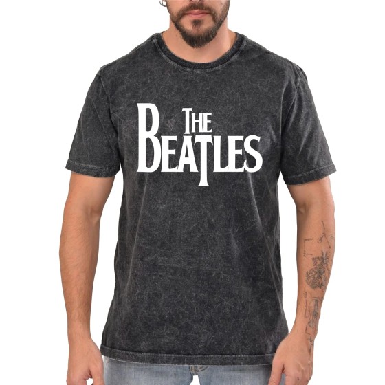 Rockwear Brasil - Camiseta Marmore The Beatles Rockwear Preta