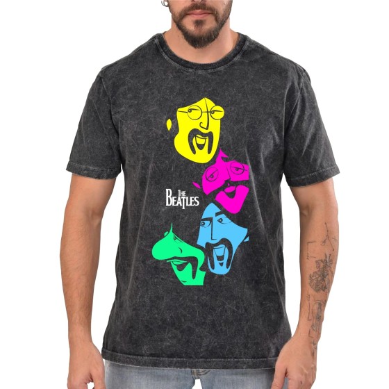 Rockwear Brasil - Camiseta Marmore The Beatles 2 Rockwear Preta