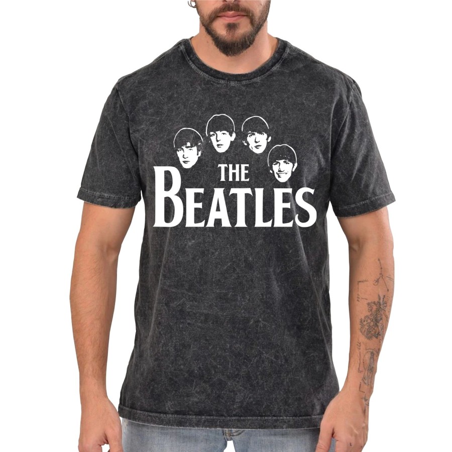 Rockwear Brasil - Camiseta Marmore The Beatles 3 Rockwear Preta Rockwear Brasil - Camiseta Marmore The Beatles 3 Rockwear Preta
