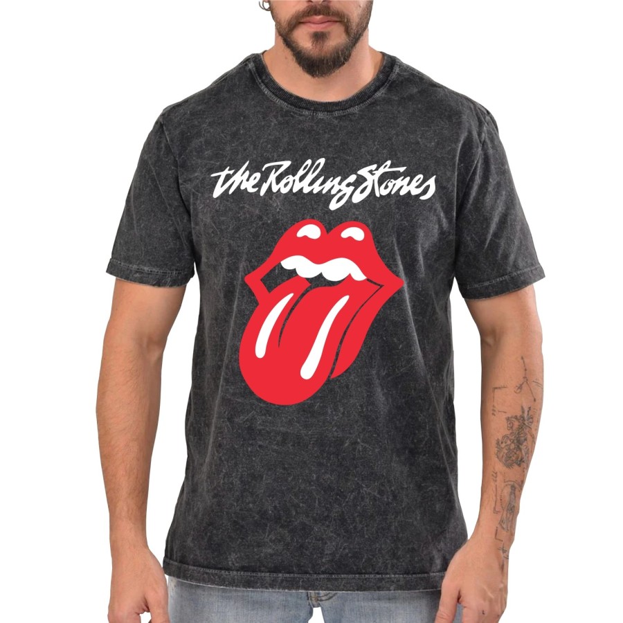 Rockwear Brasil - Camiseta Marmore The Rolling Stones 2 Rockwear Preta Rockwear Brasil - Camiseta Marmore The Rolling Stones 2 Rockwear Preta