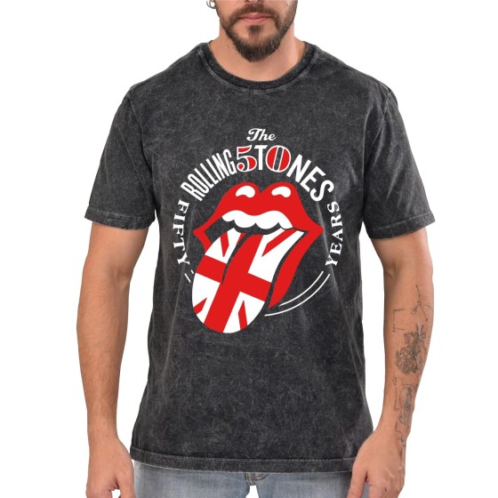 Rockwear Brasil - Camiseta Marmore The Rolling Stones 5 Rockwear Preta