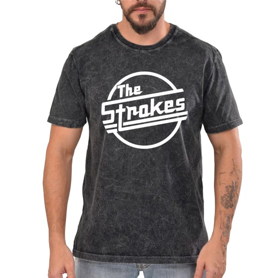 Rockwear Brasil - Camiseta Marmore The Strokes Rockwear Preta