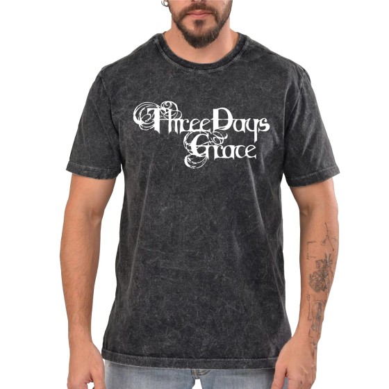 Rockwear Brasil - Camiseta Marmore Three Days Grace Rockwear Preta