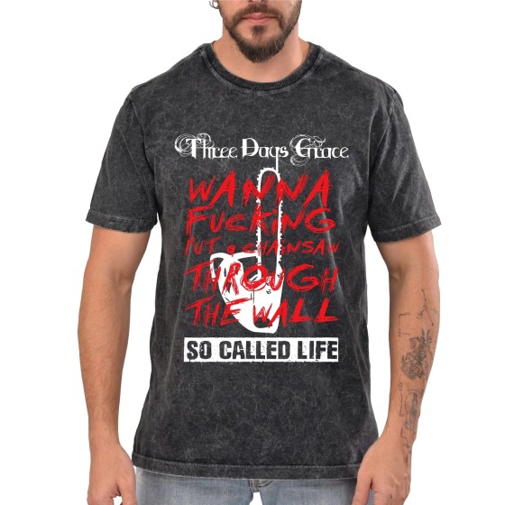 Rockwear Brasil - Camiseta Marmore Three Days Grace 2 Rockwear Preta