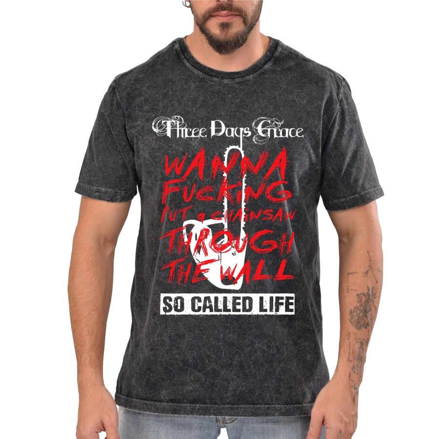 Rockwear Brasil - Camiseta Marmore Three Days Grace 2 Rockwear Preta