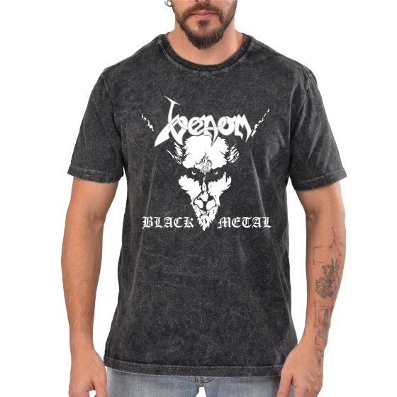 Rockwear Brasil - Camiseta Marmore Venom Rockwear Preta