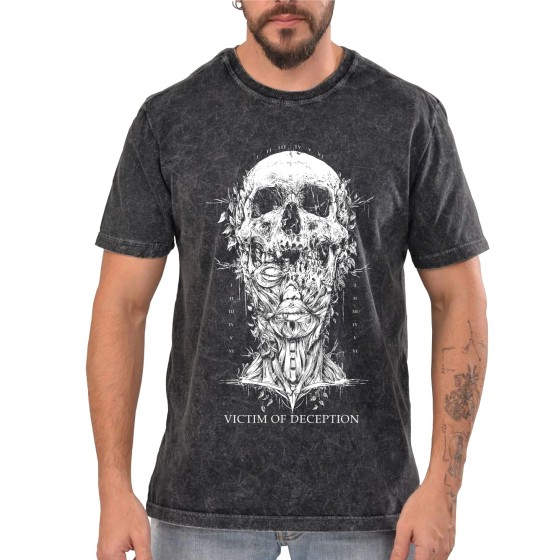 Rockwear Brasil - Camiseta Marmore Victim Of Deception Rockwear Preta