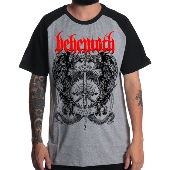 Rockwear Brasil - Camiseta Raglã Behemoth 5 Rockwear Preta